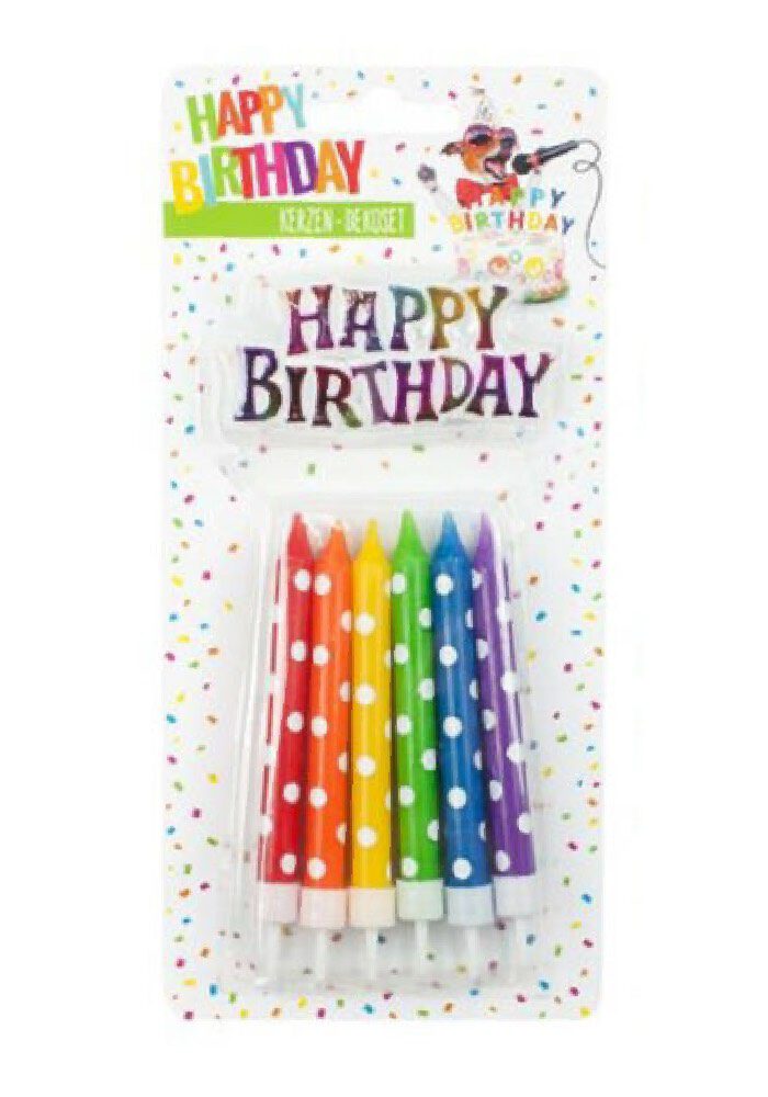 Happy Birthday Geburtstagskerzen rainbow