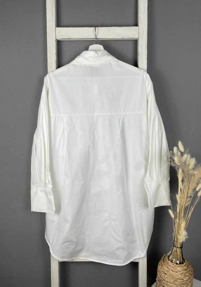 Baumwolle Oversize Bluse mit Tasche