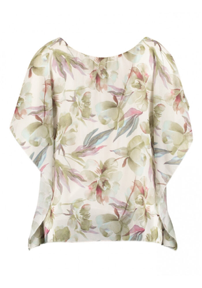 Bluse mit weitem Ärmel und floralem Print
