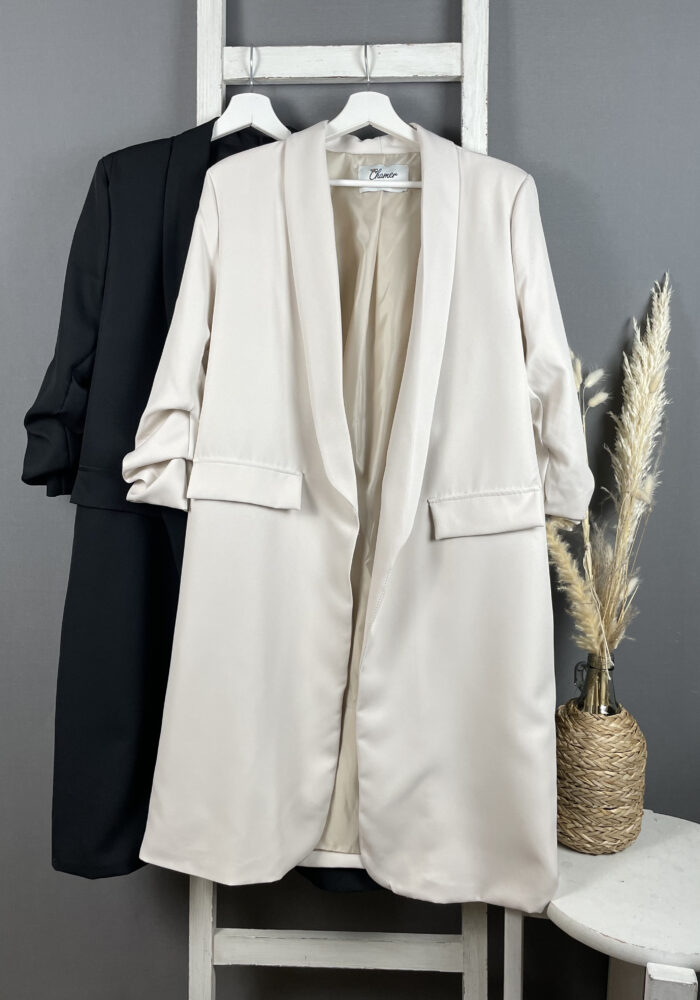 Longblazer mit gerafften Ärmel