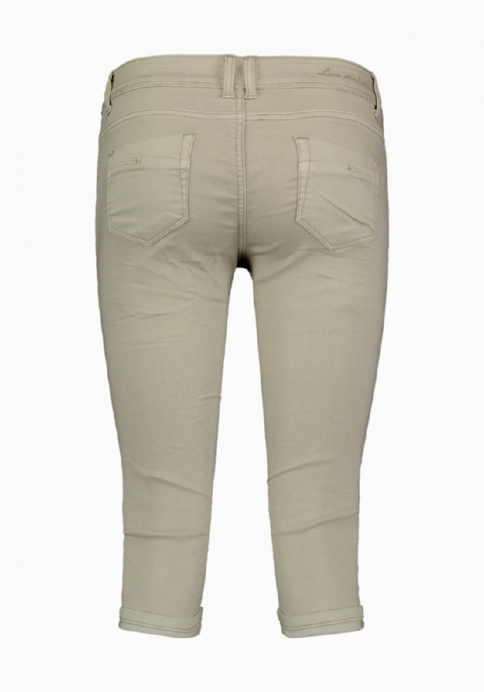 Schlichte Capri-Jeans mit Knopf und Zip