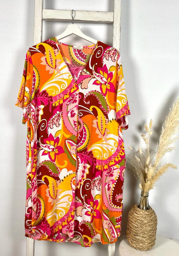 Farbenfrohes Blusenkleid
