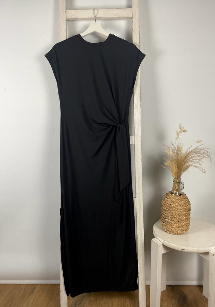 Unifarbenes Kleid mit Wrap-Details