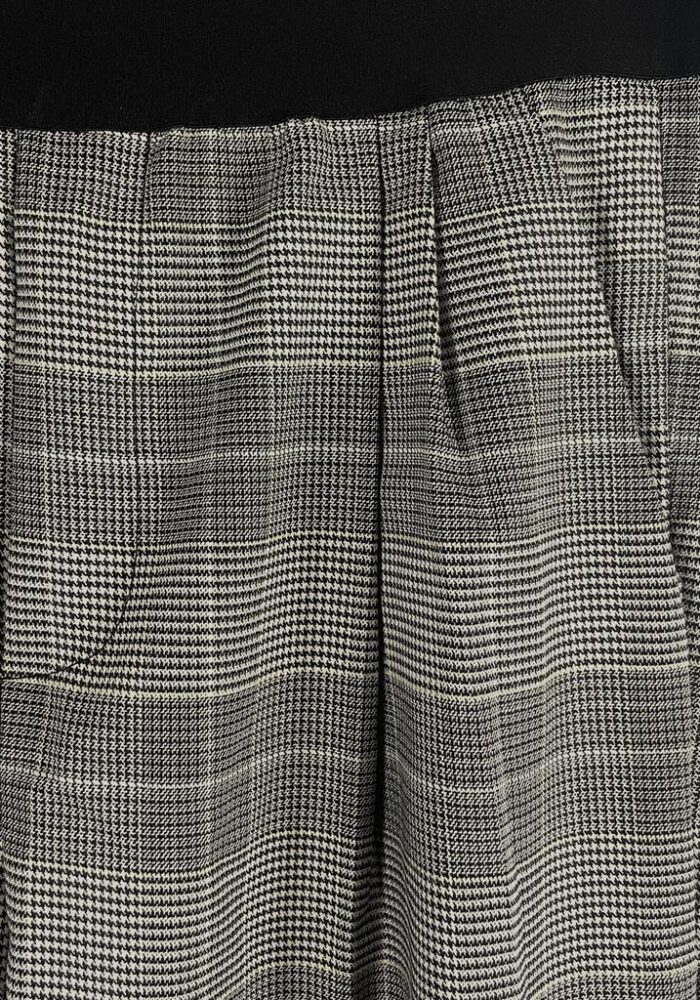 Anzughose mit weiten Bein im Glencheck-Muster