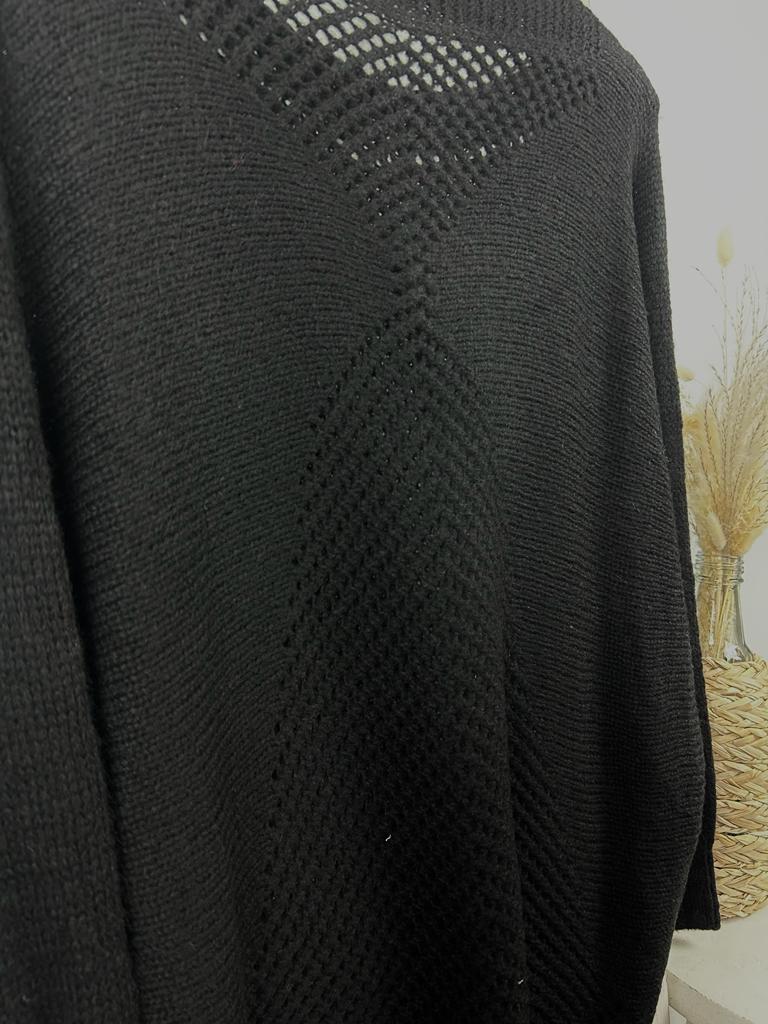 V-Ausschnitt Pullover mit Fledermausärmel