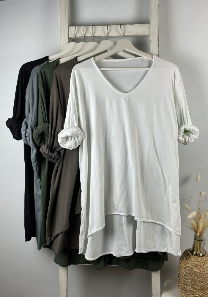 Basic Longsleeve mit V-Ausschnitt
