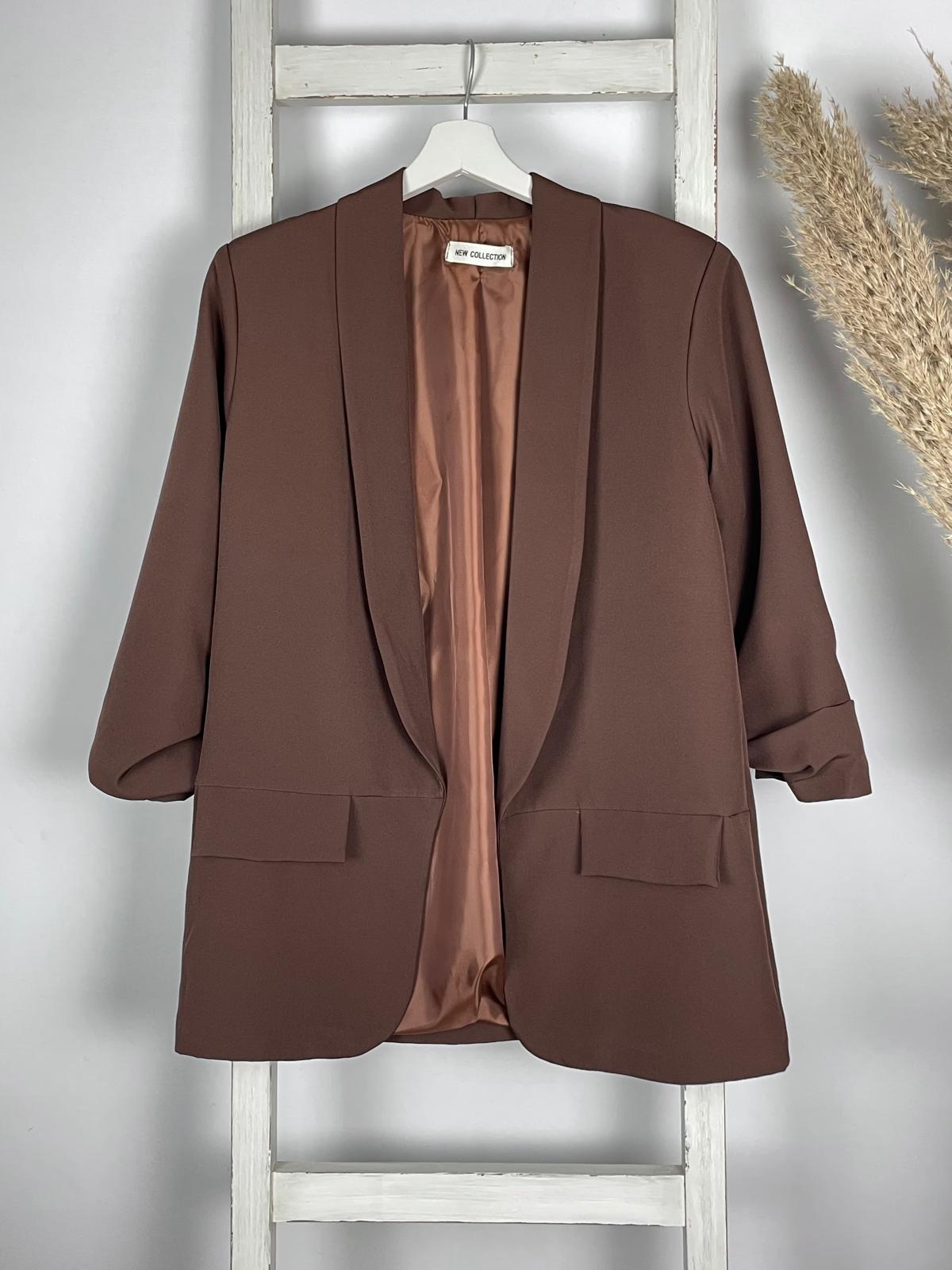 Blazer mit gerafften Ärmeln