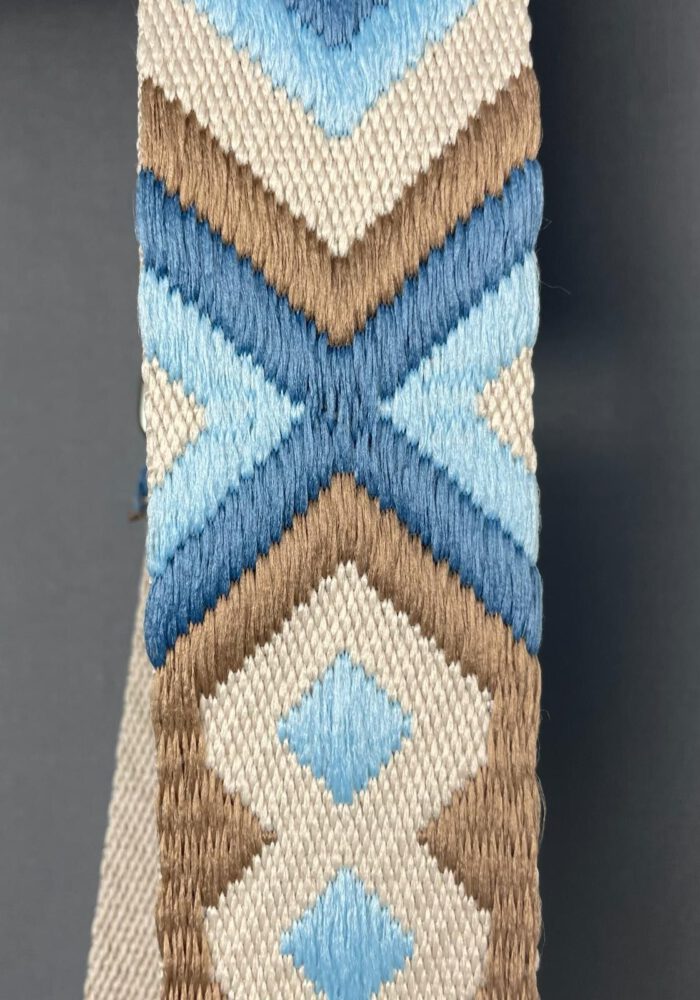 Taschengurt mit Muster braun/blau
