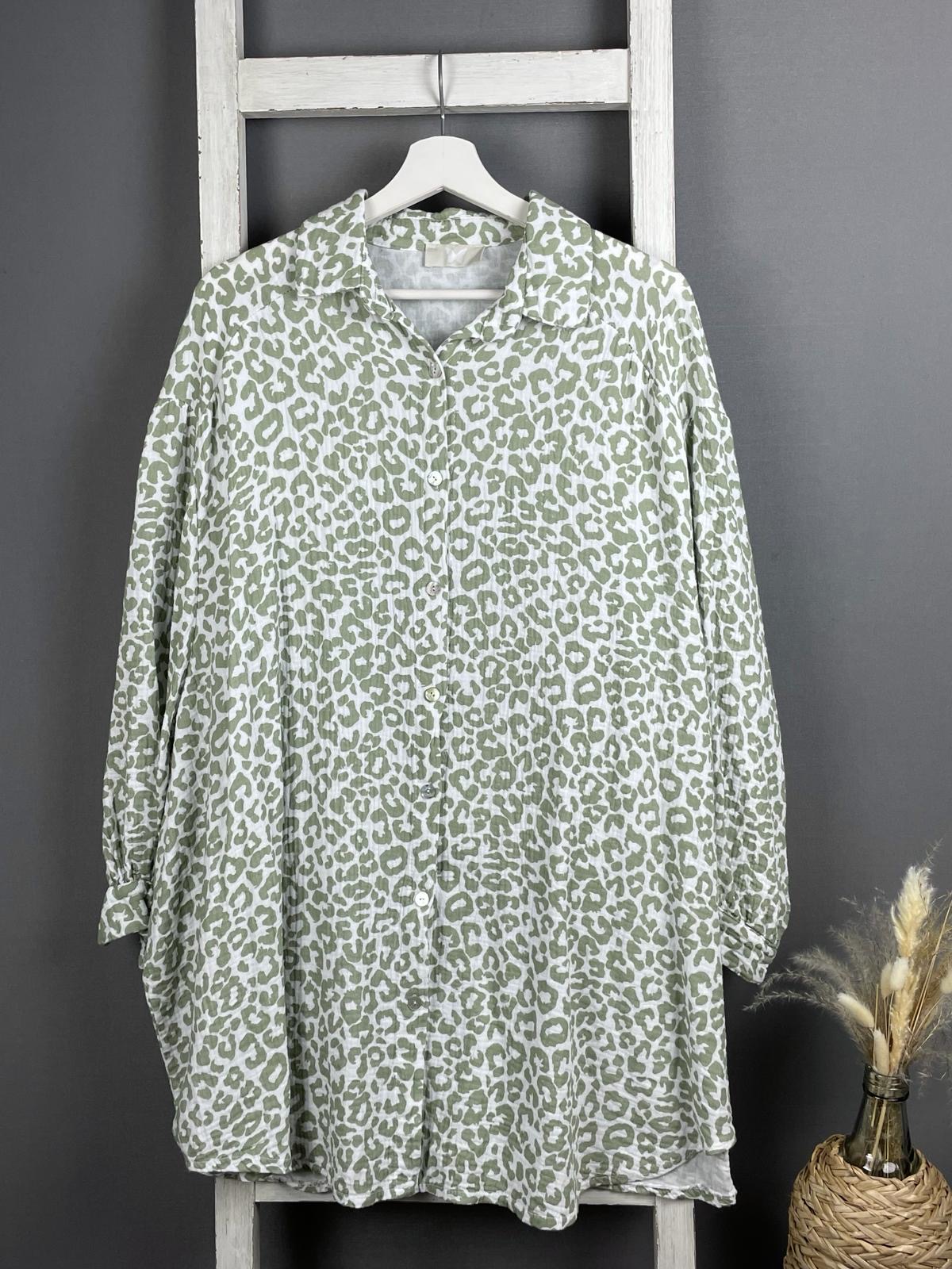 Musselin-Longbluse mit Muster
