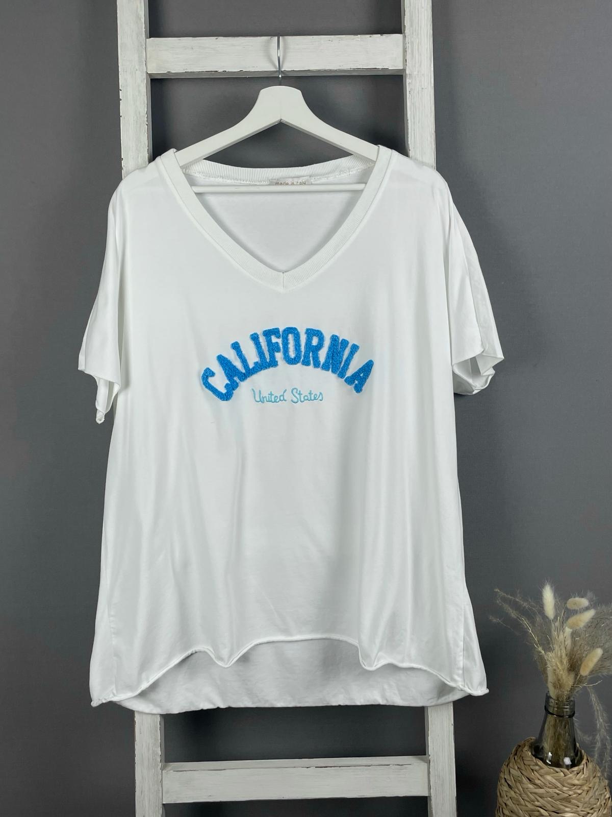 V-Ausschnitt T-Shirt Flokati California
