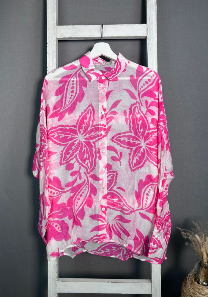 Durchsichtige Bluse mit floralem Muster