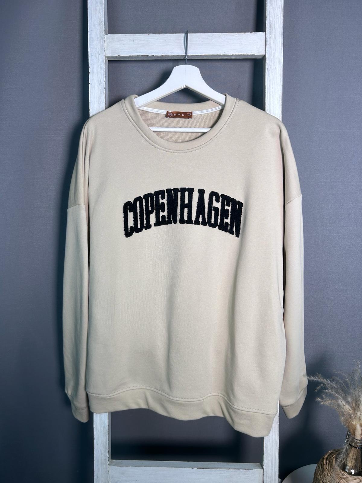 Sweater mit Copenhagen Frottee-Schriftzug