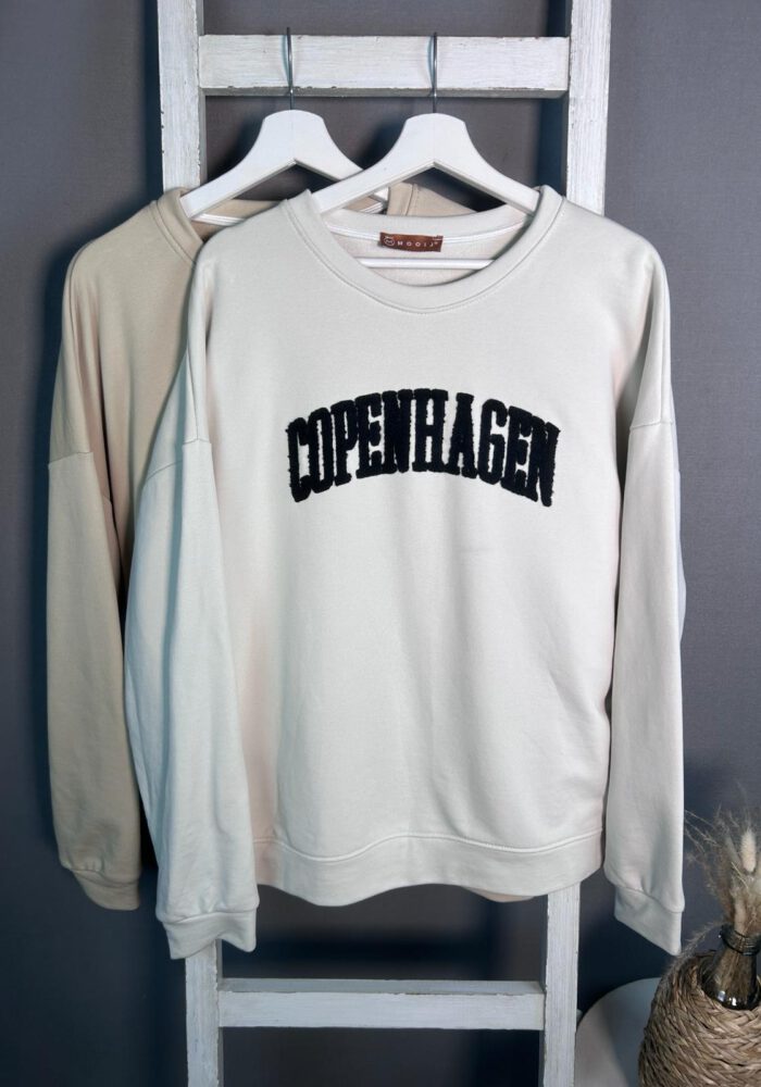 Sweater mit Copenhagen Frottee-Schriftzug