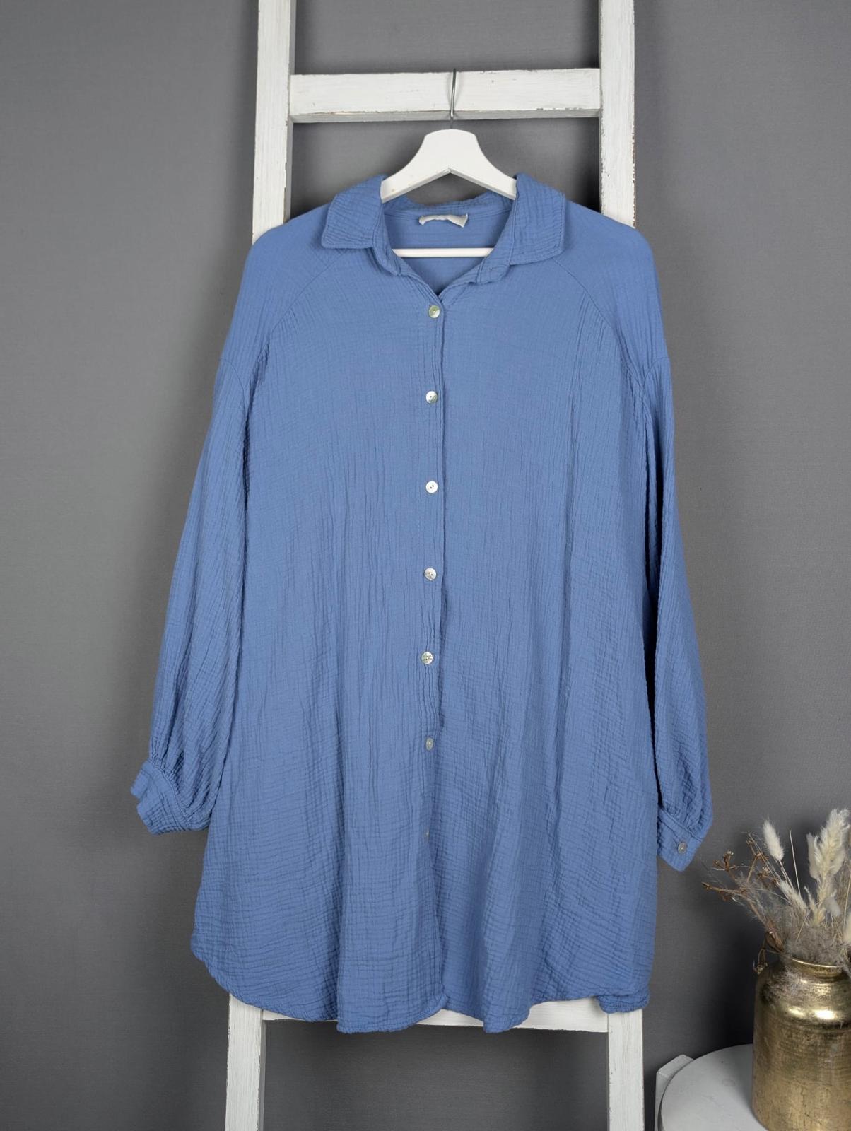 Basic Musselin-Longbluse