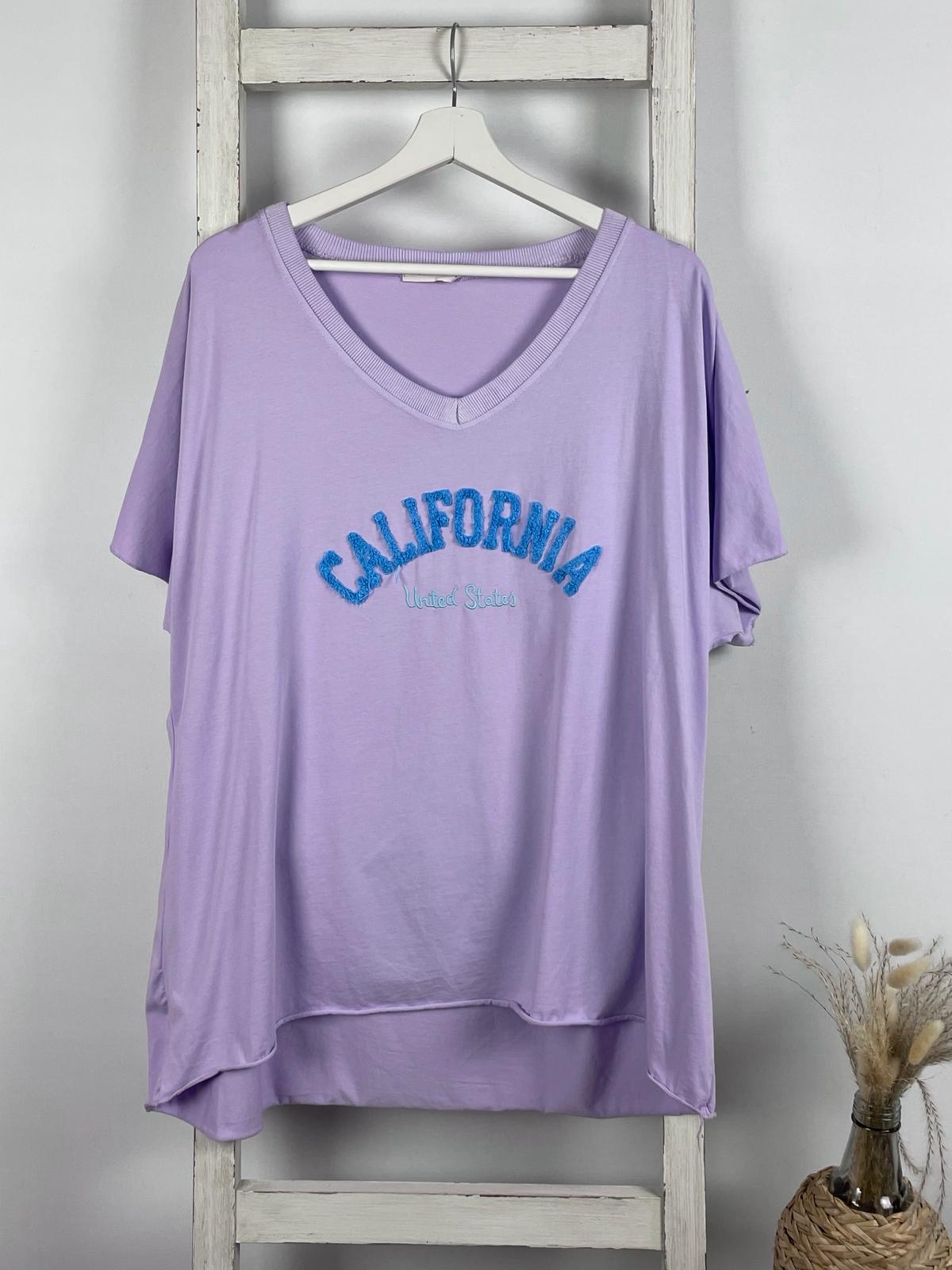 V-Ausschnitt T-Shirt Flokati California