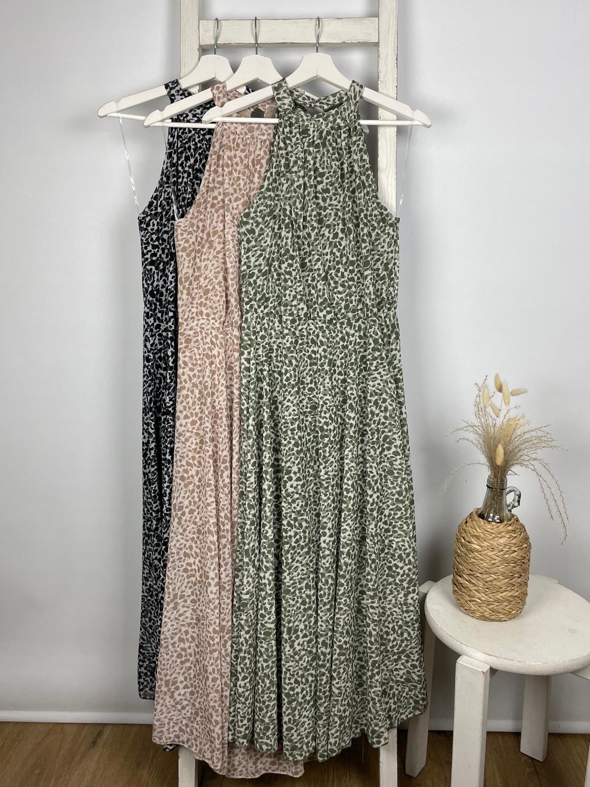 Highneck Longdress mit Gürtel