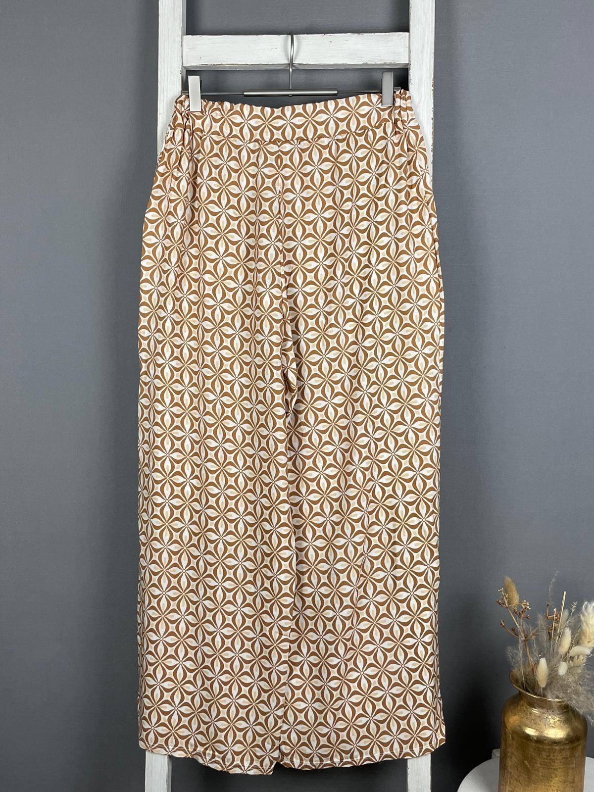 Gemusterte Wide Leg Hose mit Mosaik-Muster