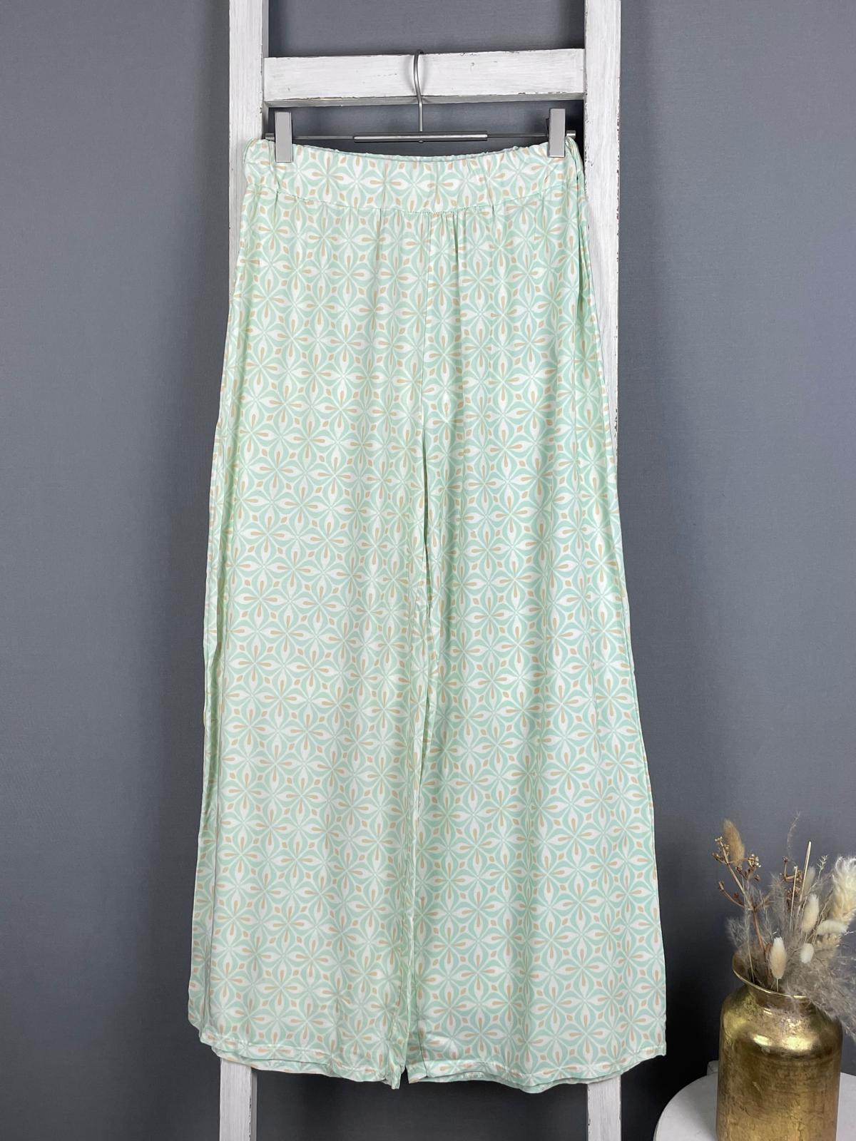 Gemusterte Wide Leg Hose mit Mosaik-Muster