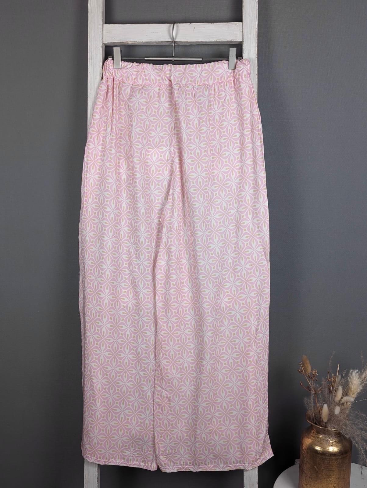 Gemusterte Wide Leg Hose mit Mosaik-Muster