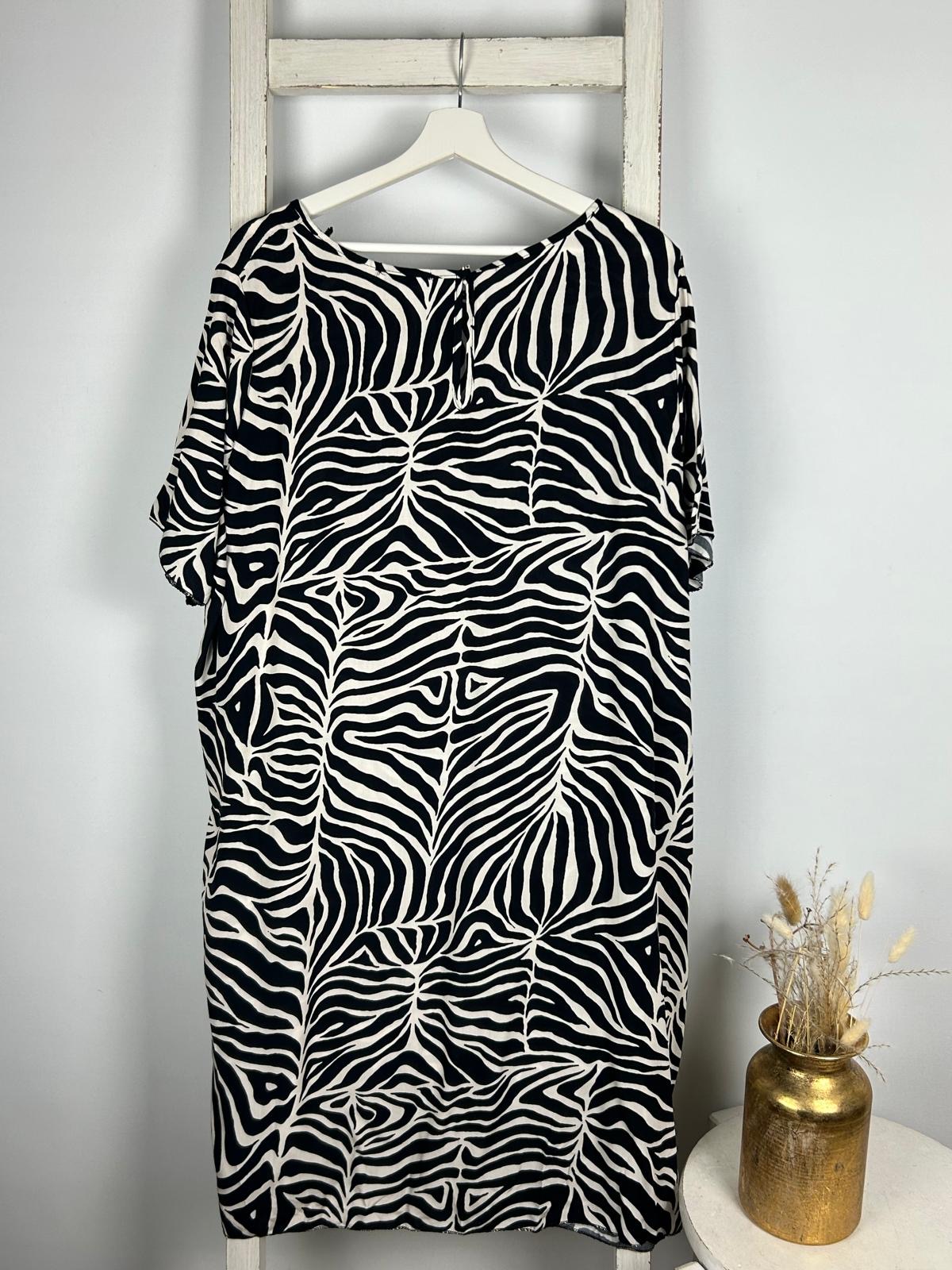 Kurzarm Blusenkleid im Zebra Print