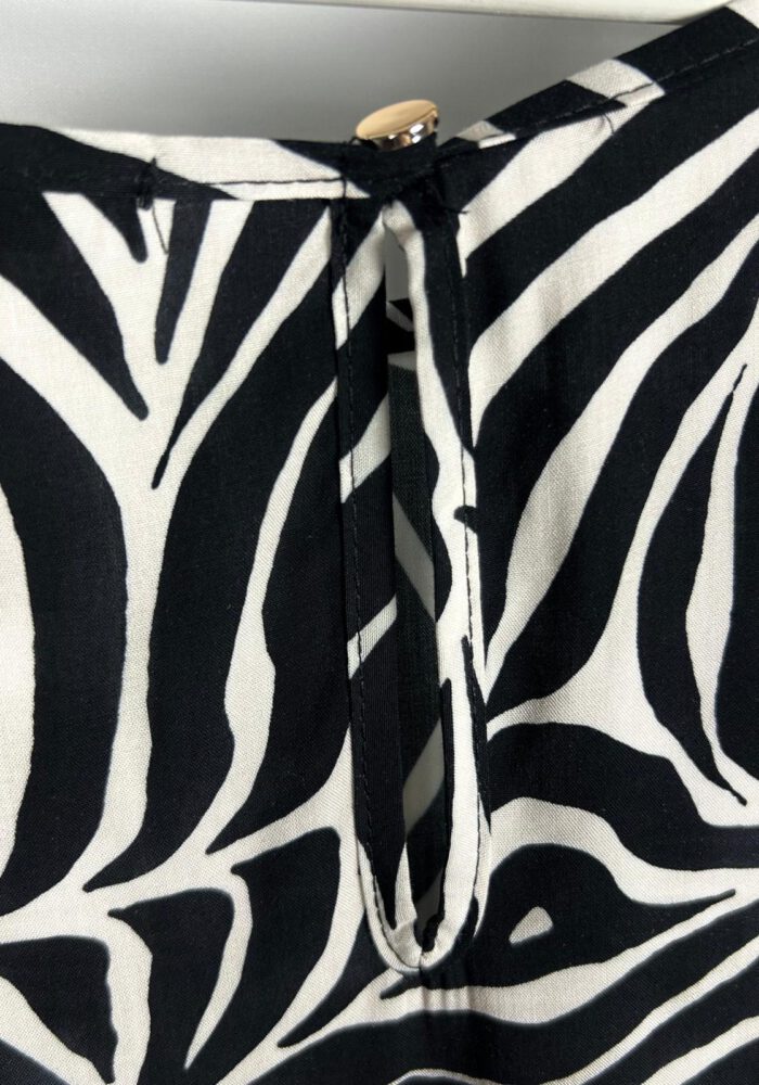Kurzarm Blusenkleid im Zebra Print