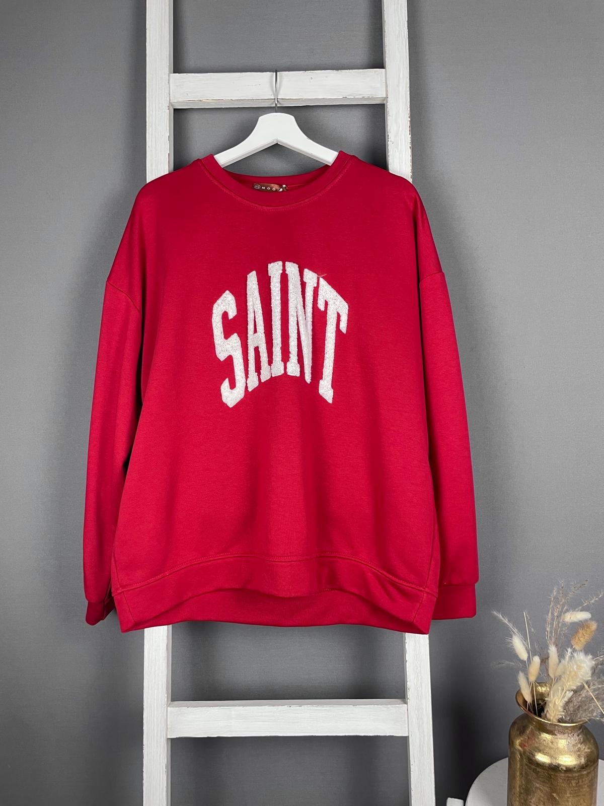 Sweater mit Flokati “SAINT” Druck