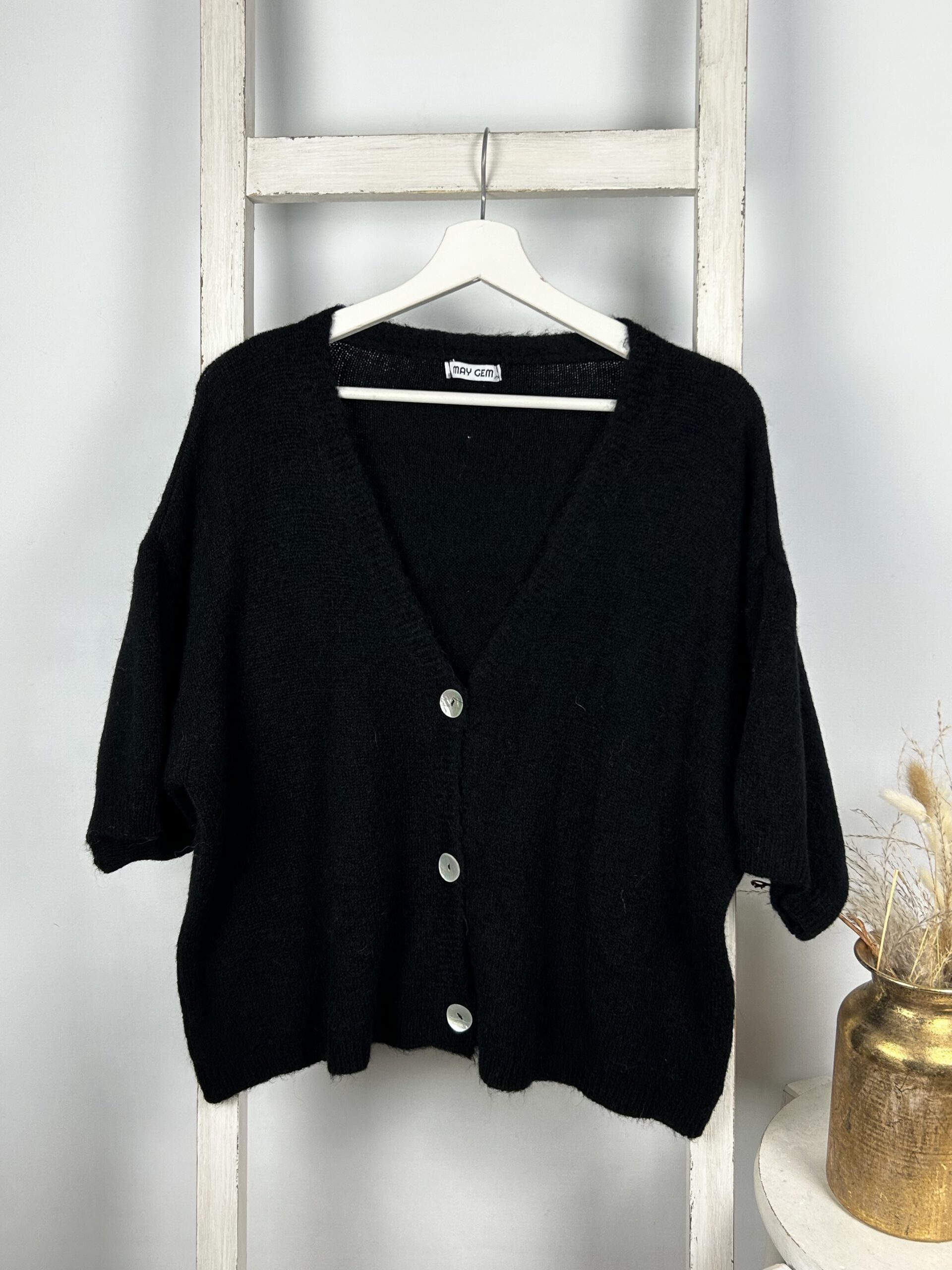 Kurzarm Crop Cardigan