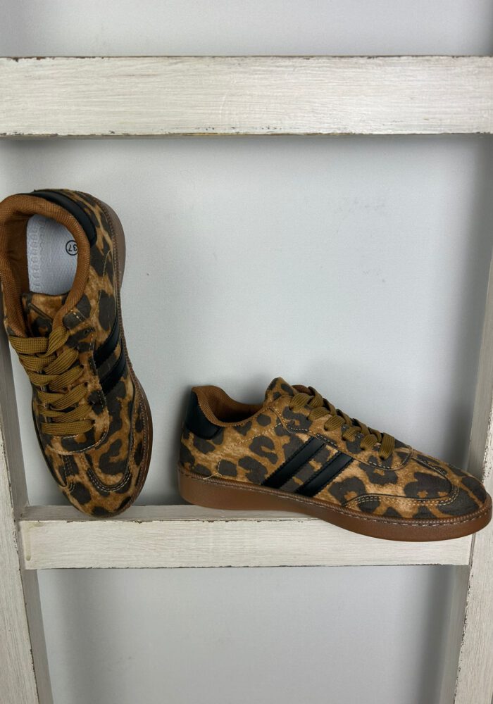 Leopard Sneaker mit Streifen