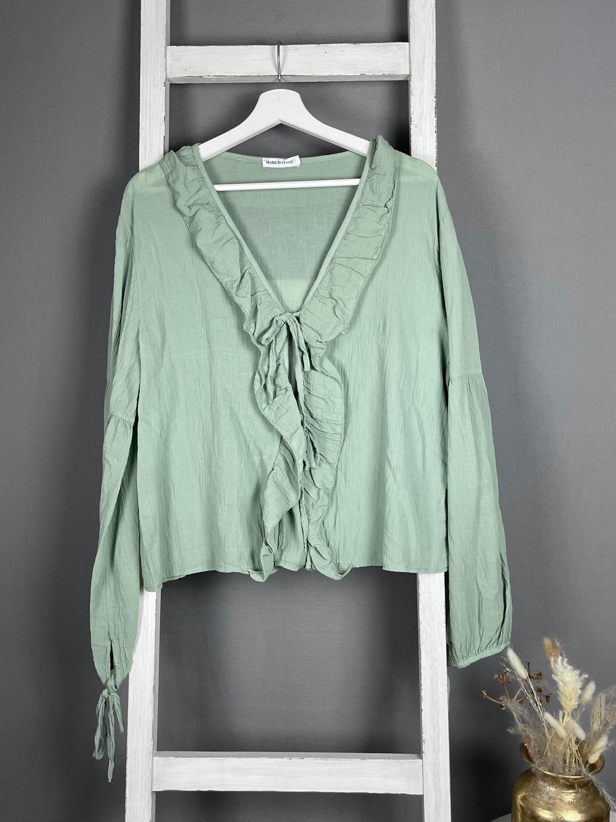 Bolero-Bluse mit Volants