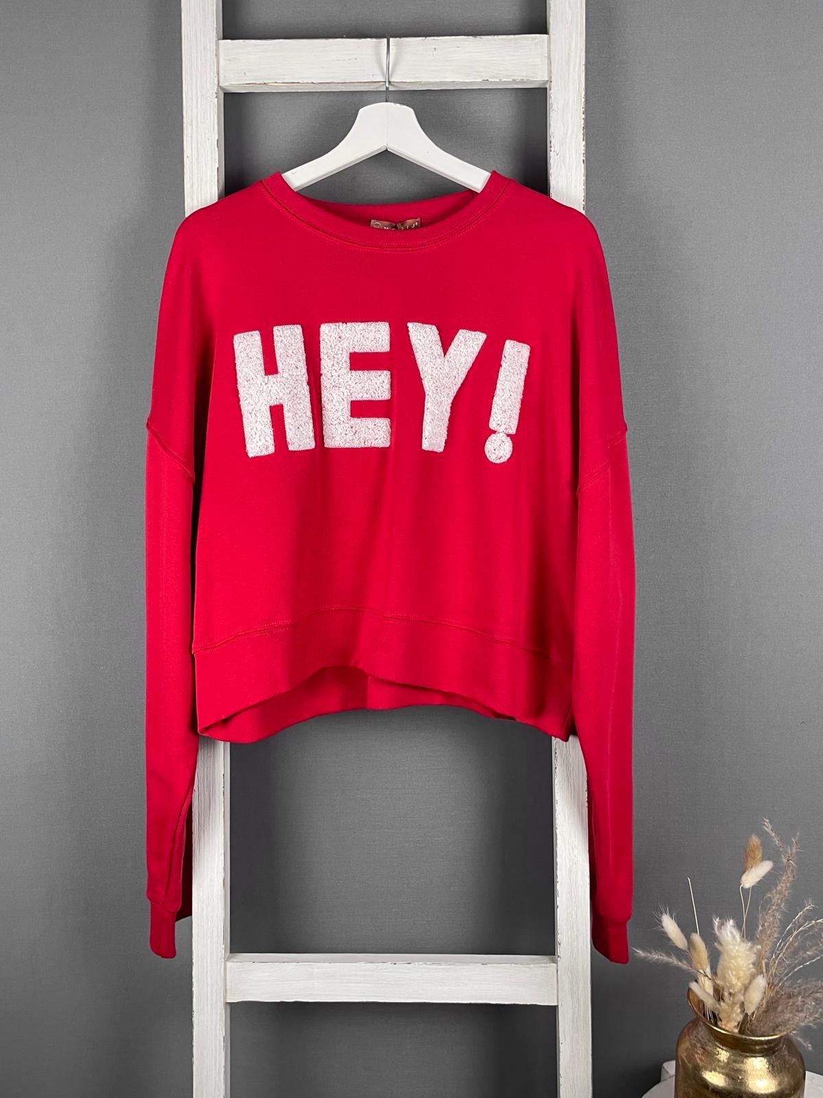 Crop-Sweater “Hey”