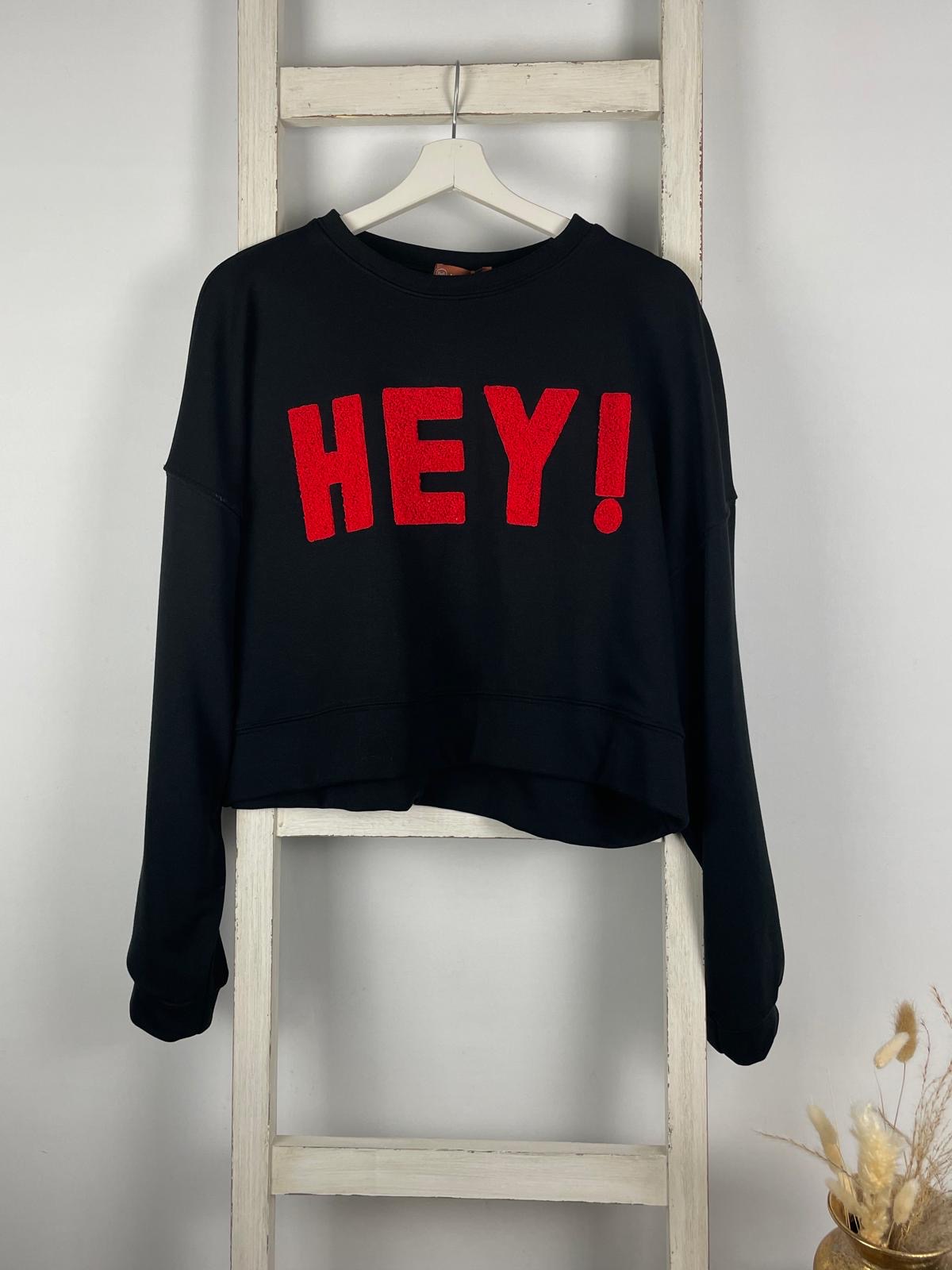 Crop-Sweater “Hey”