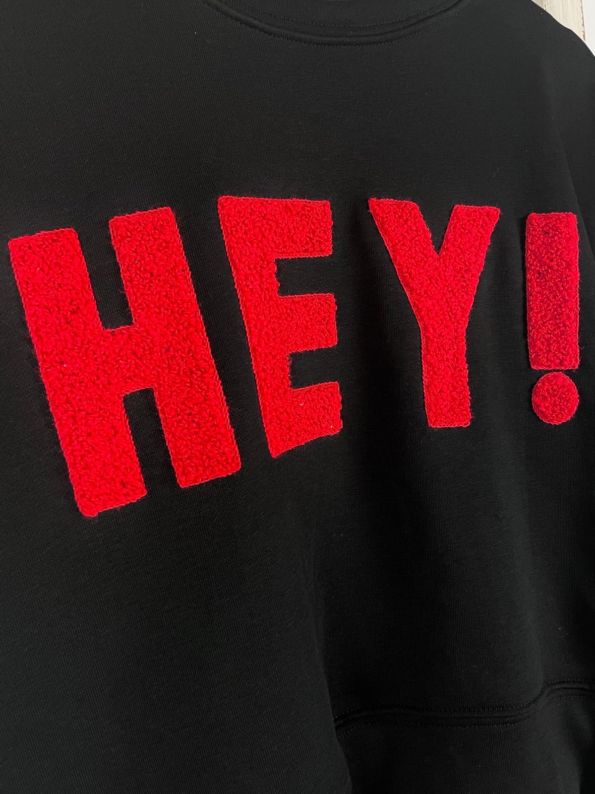 Crop-Sweater “Hey”