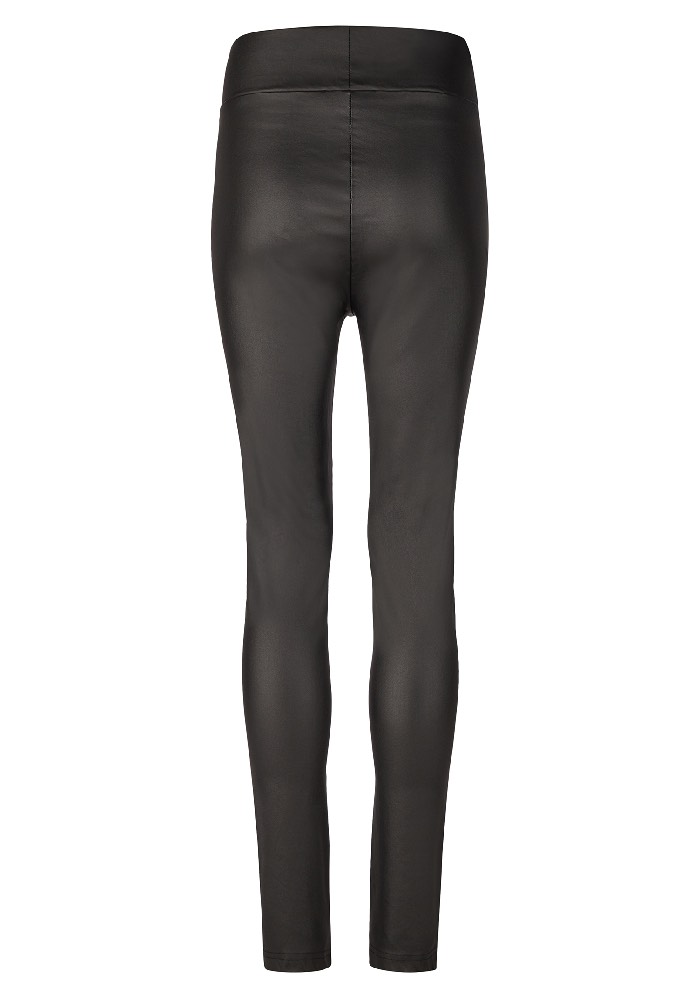 BROADWAY Lederimitat-Leggings mit breitem Bund