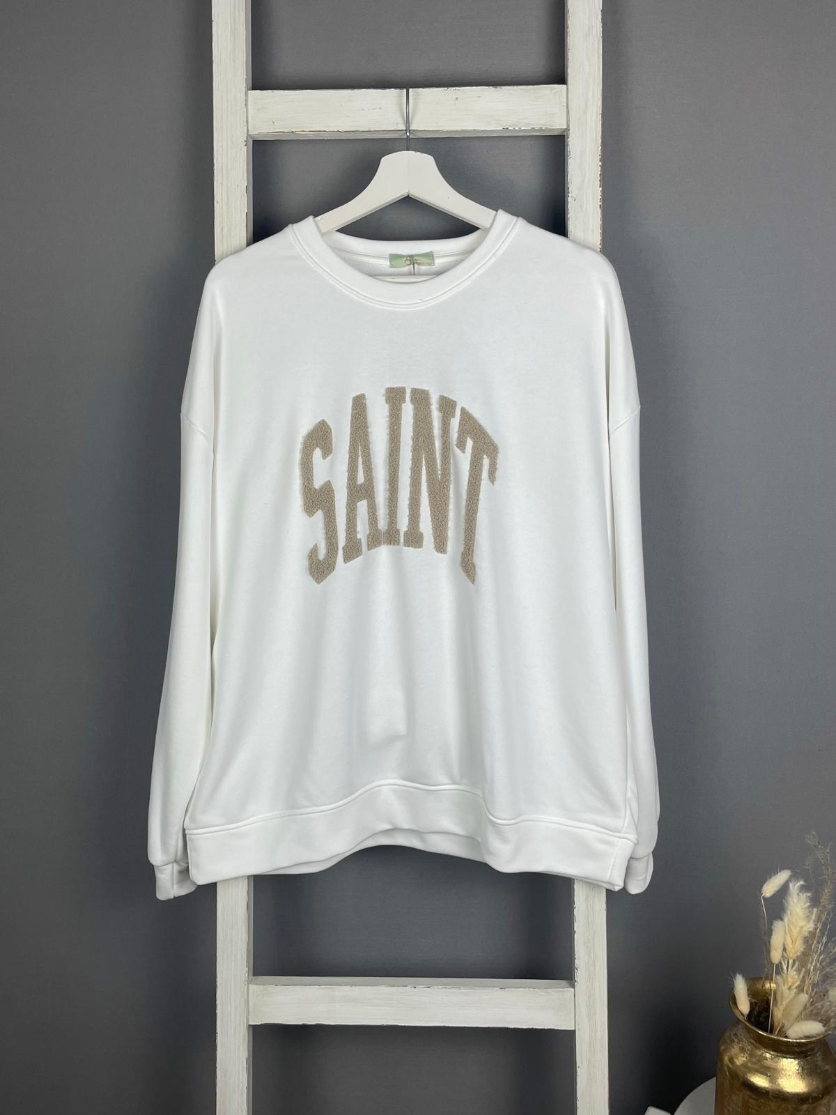 Sweater mit Flokati “SAINT” Druck