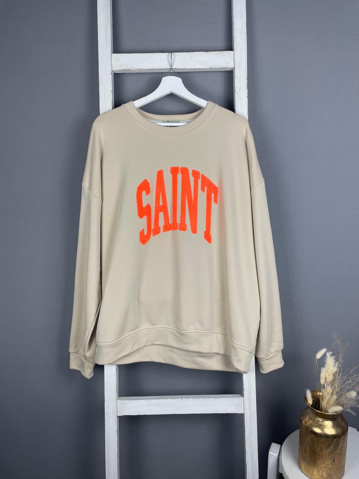 Sweater mit Flokati “SAINT” Druck