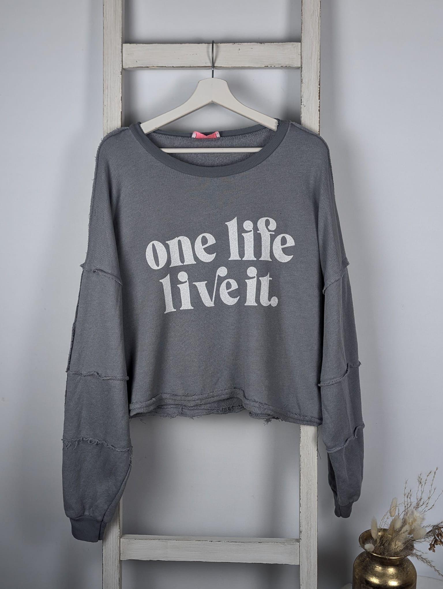 Cropped Sweater one life, live it.