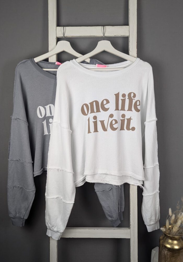 Cropped Sweater one life, live it.