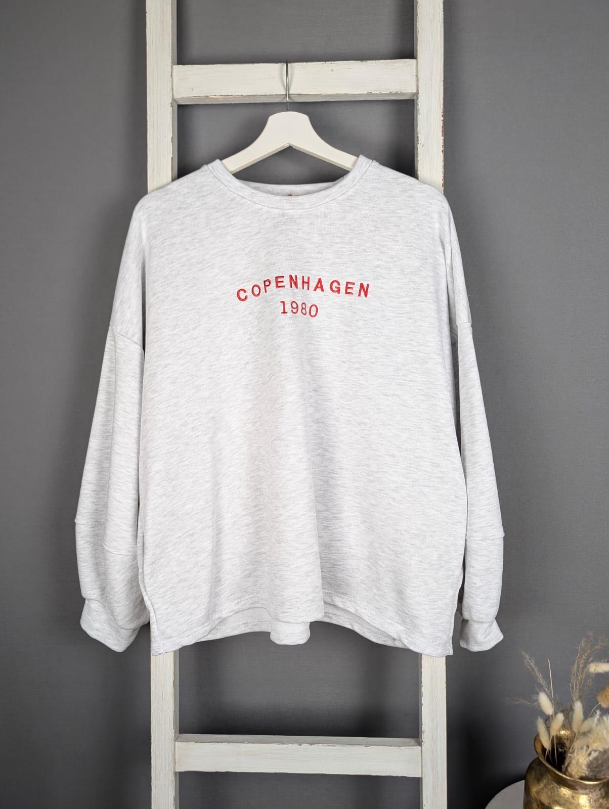 Sweater mit Copenhagen Stick Druck 1980