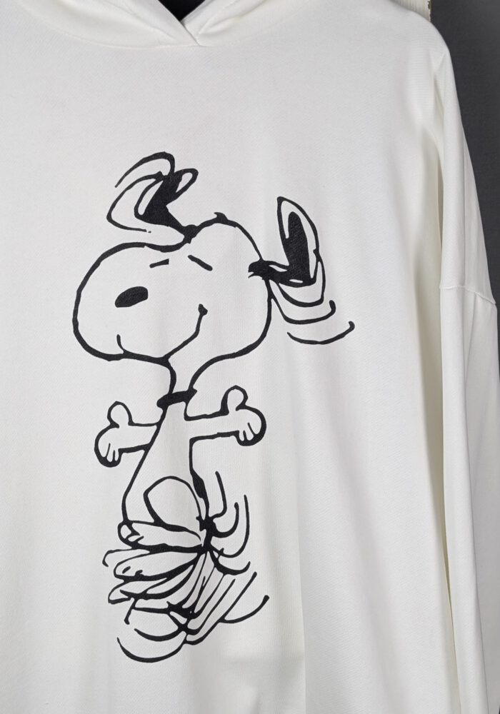 Longhoodie mit Line Art Druck