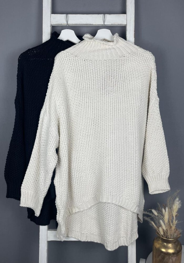 Grobstrick Longpullover mit Turtleneck