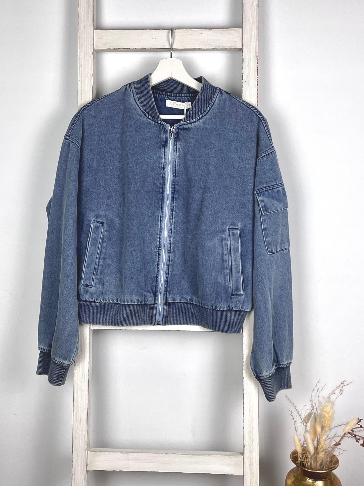 Denim-Bomberjacke