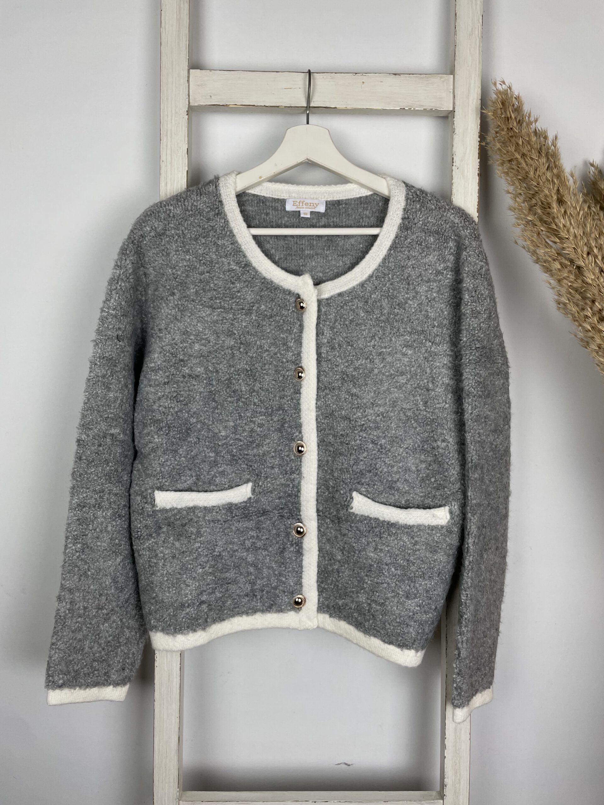 Eleganter Bouclé Cardigan