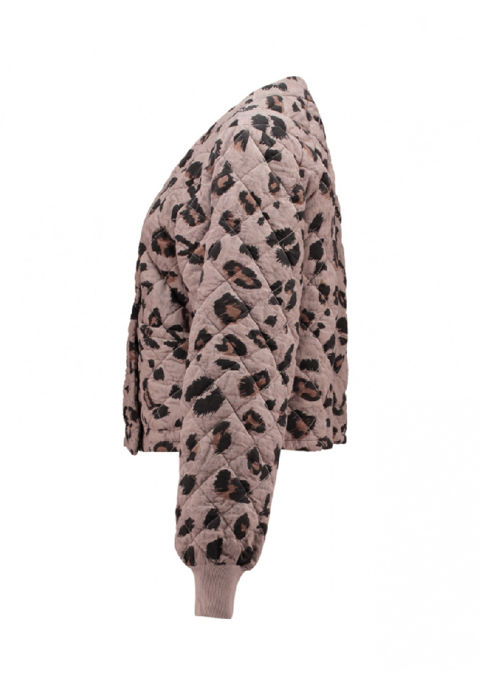 Cord-Steppjacke mit Leo Print