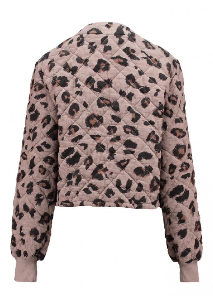 Cord-Steppjacke mit Leo Print