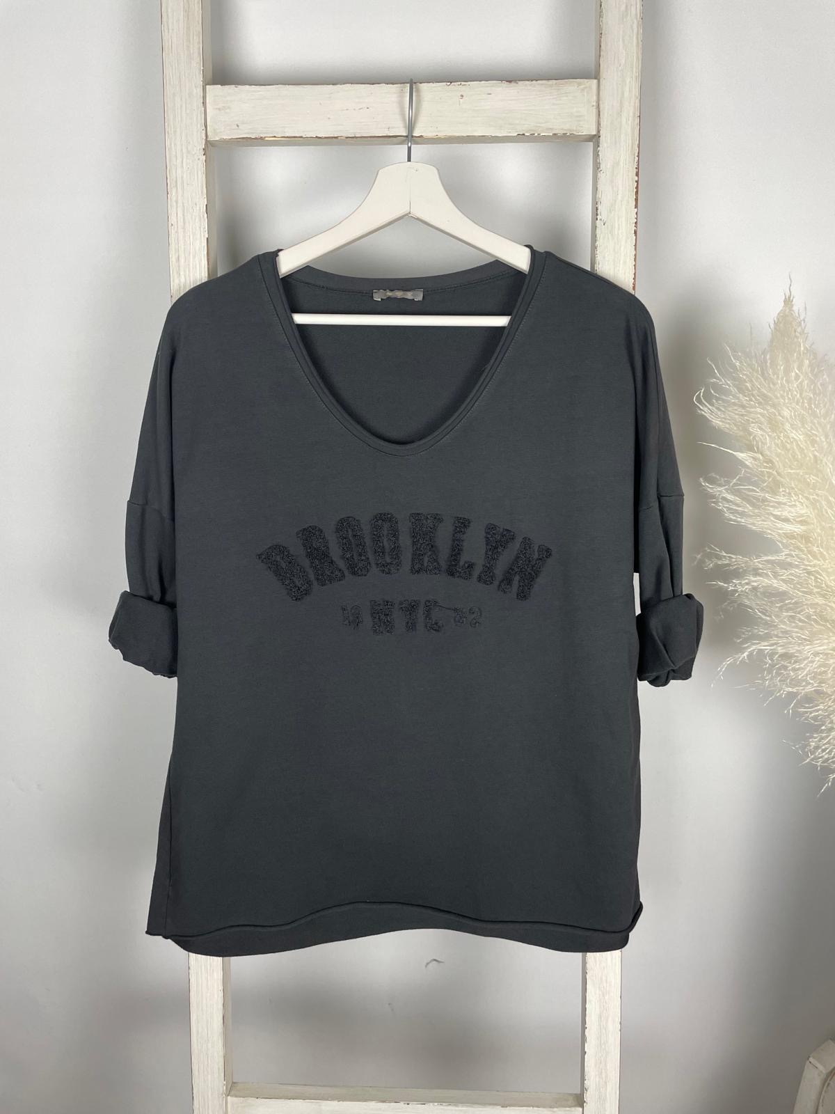 Longsleeve “Brooklyn” Frottee-Schriftzug