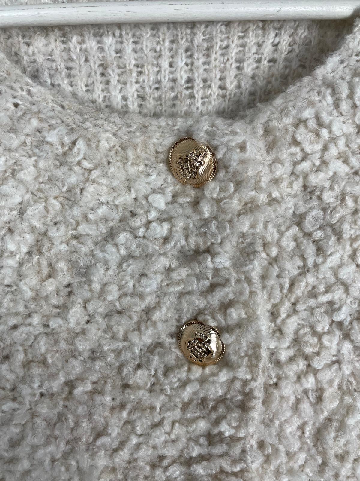 Bouclé Cardigan mit Rippbund