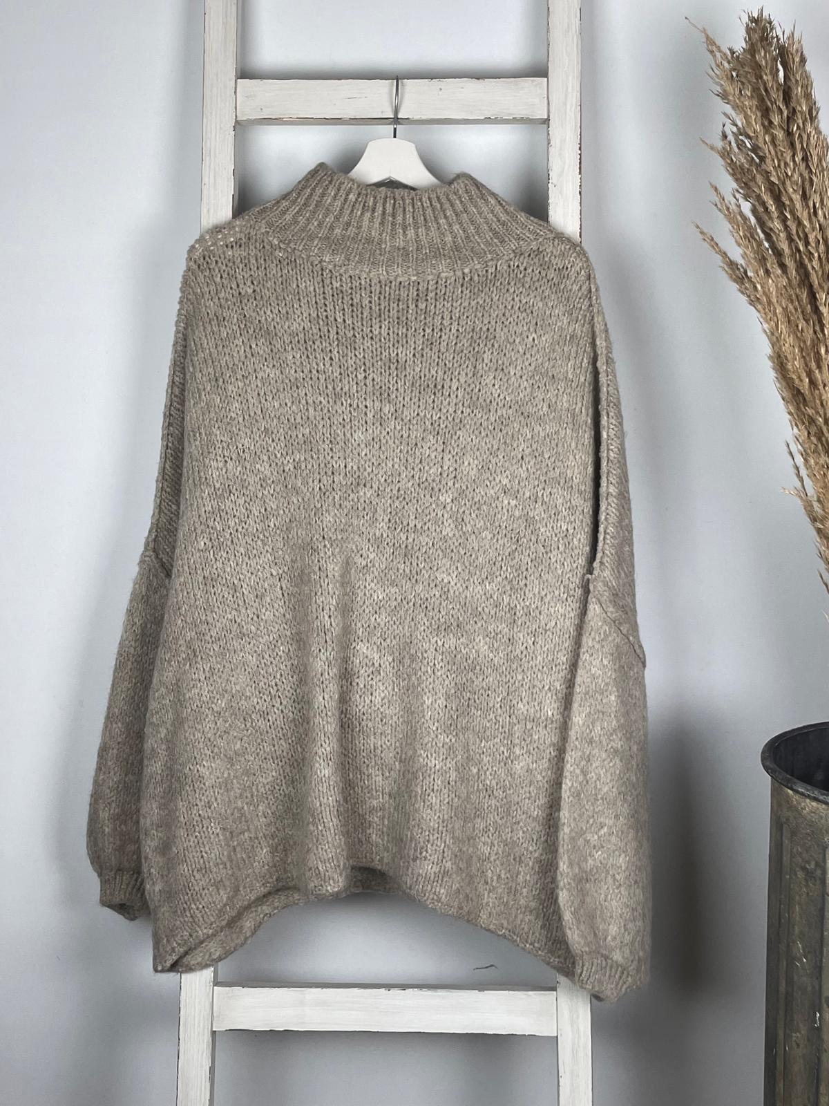 Turtleneck Longpullover mit sichtbarer Schulternaht