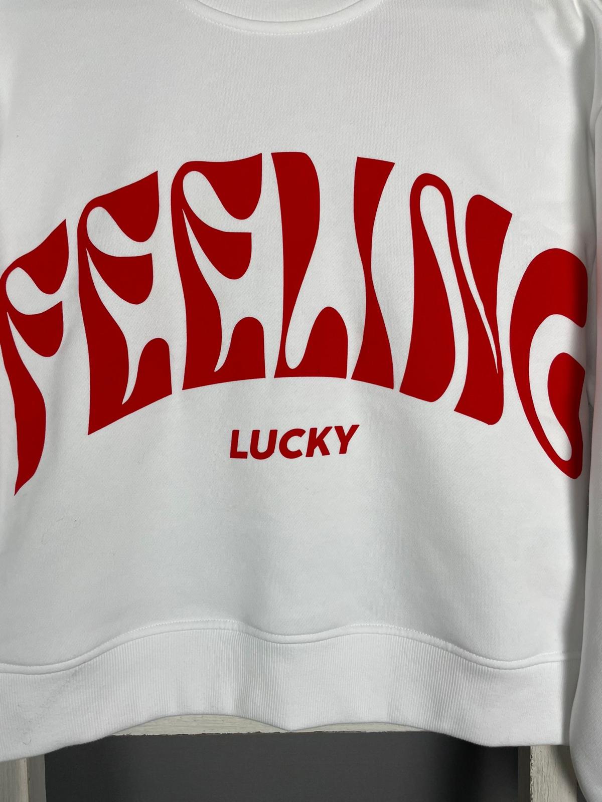 Pinned by K Crop Sweater ‘Feeling lucky’