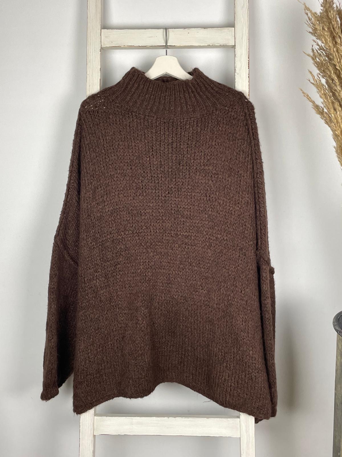 Turtleneck Longpullover mit sichtbarer Schulternaht