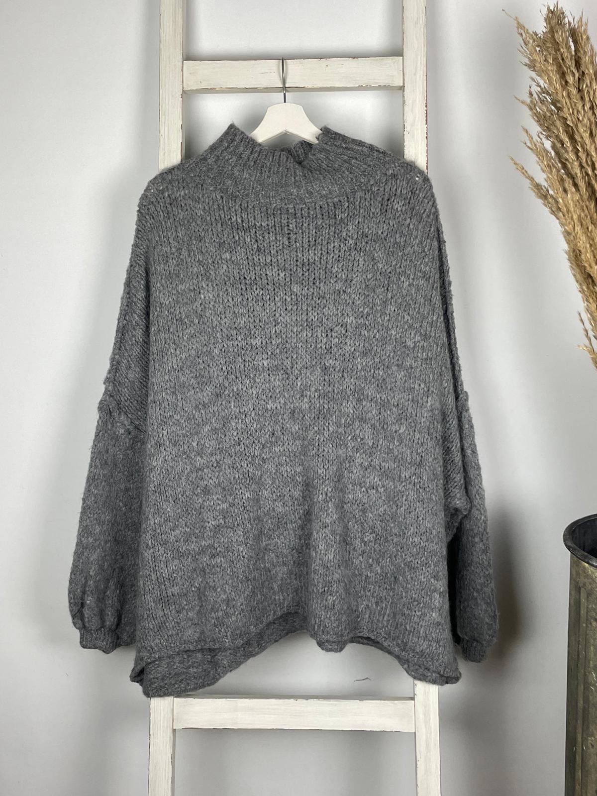 Turtleneck Longpullover mit sichtbarer Schulternaht